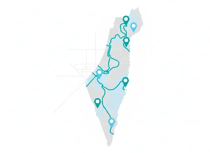 מפת אזורי שירות של שיין פרש - ניקוי ספות ומזגנים