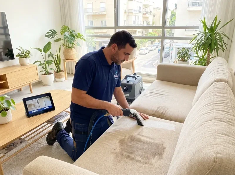 טכנאי שיין פרש מבצע ניקוי ספות מקצועי בבית